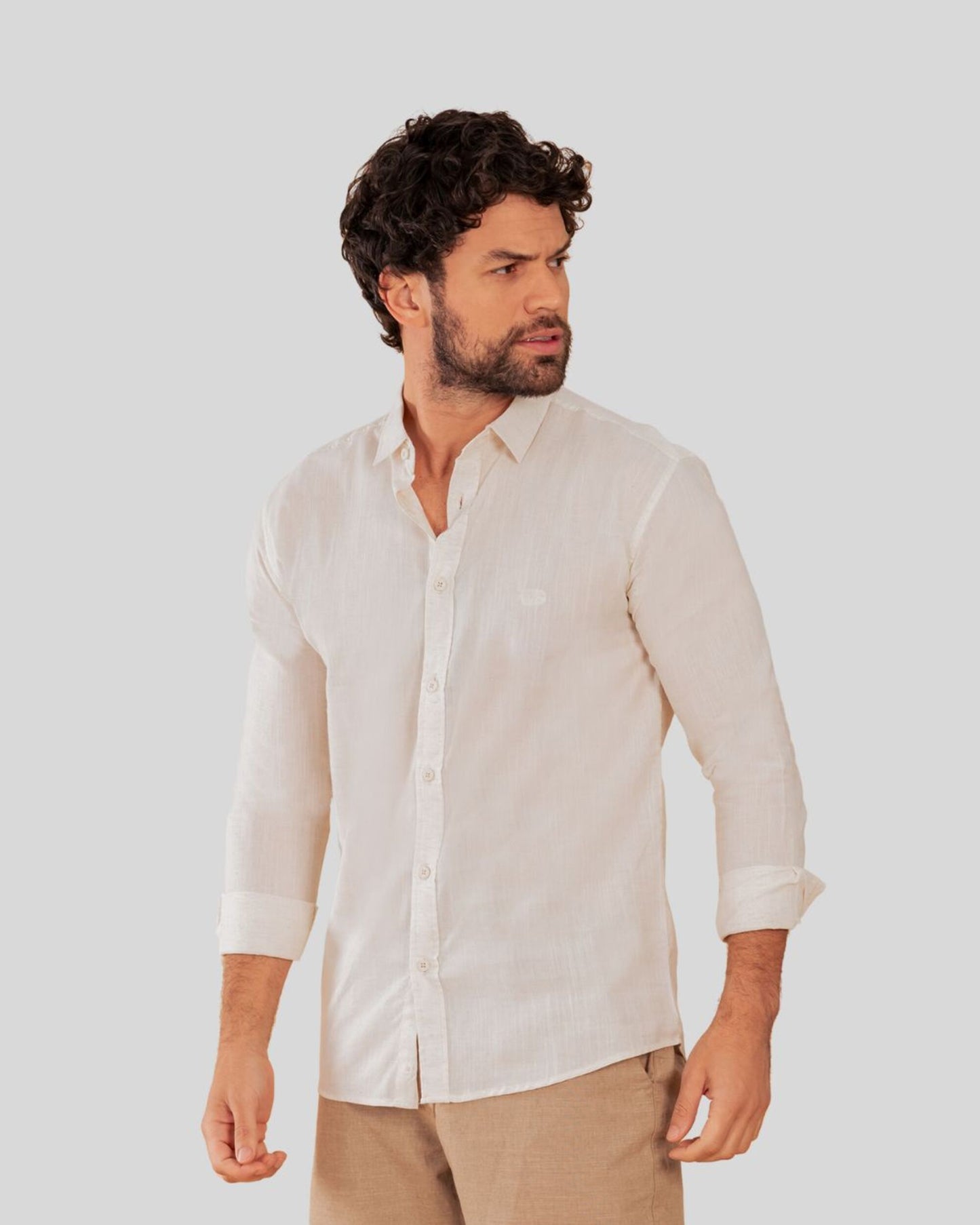 Camisa Masculina Manga Longa com Botões