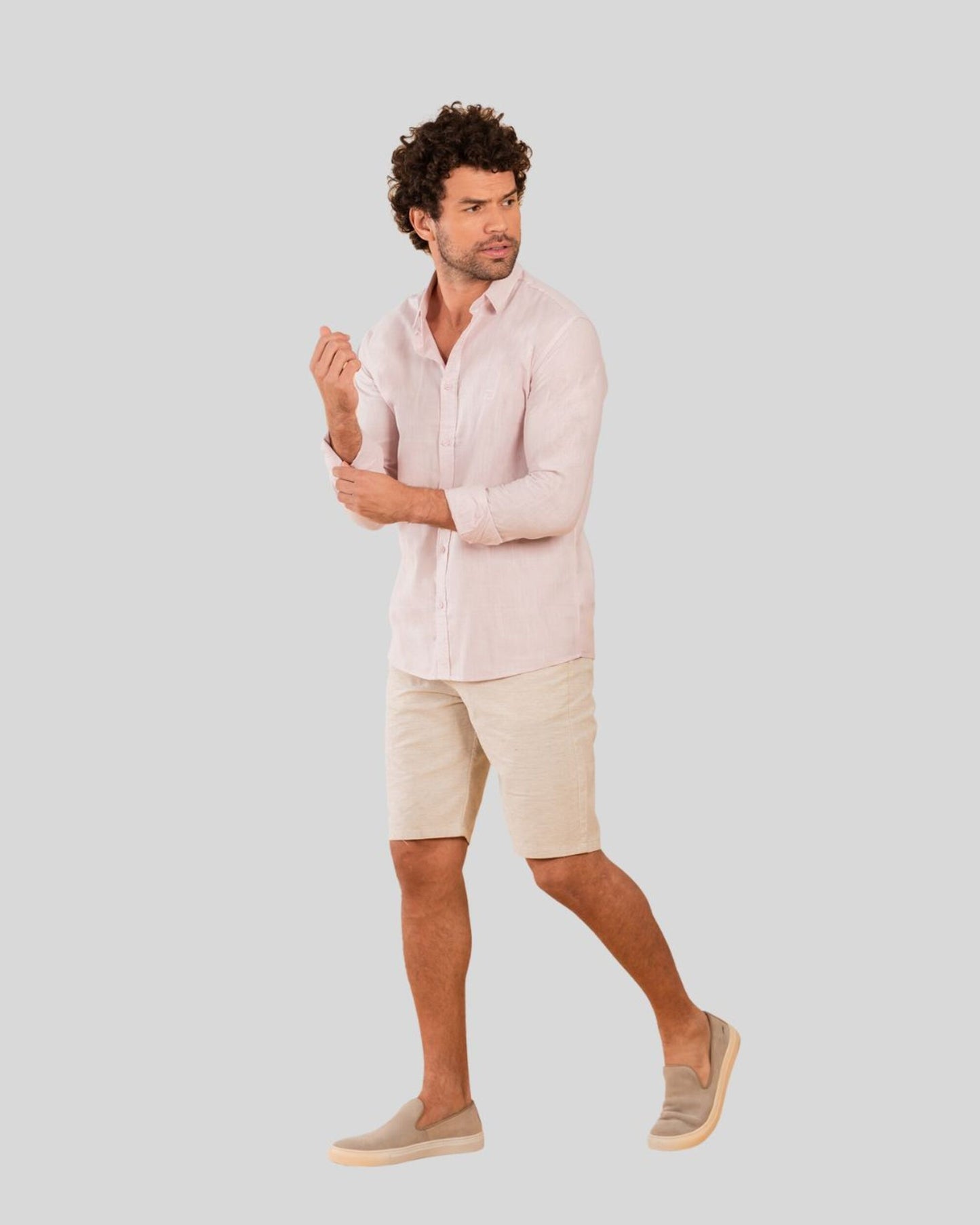 Camisa Masculina Manga Longa com Botões
