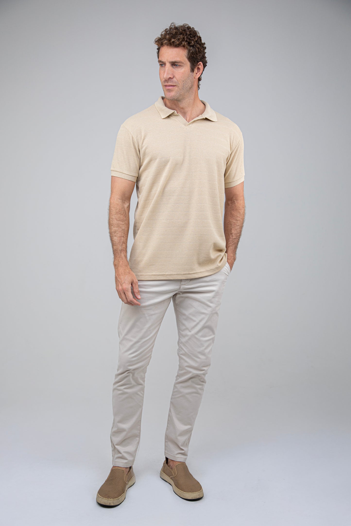 Camisa Polo Masculina Tecido Diferenciado